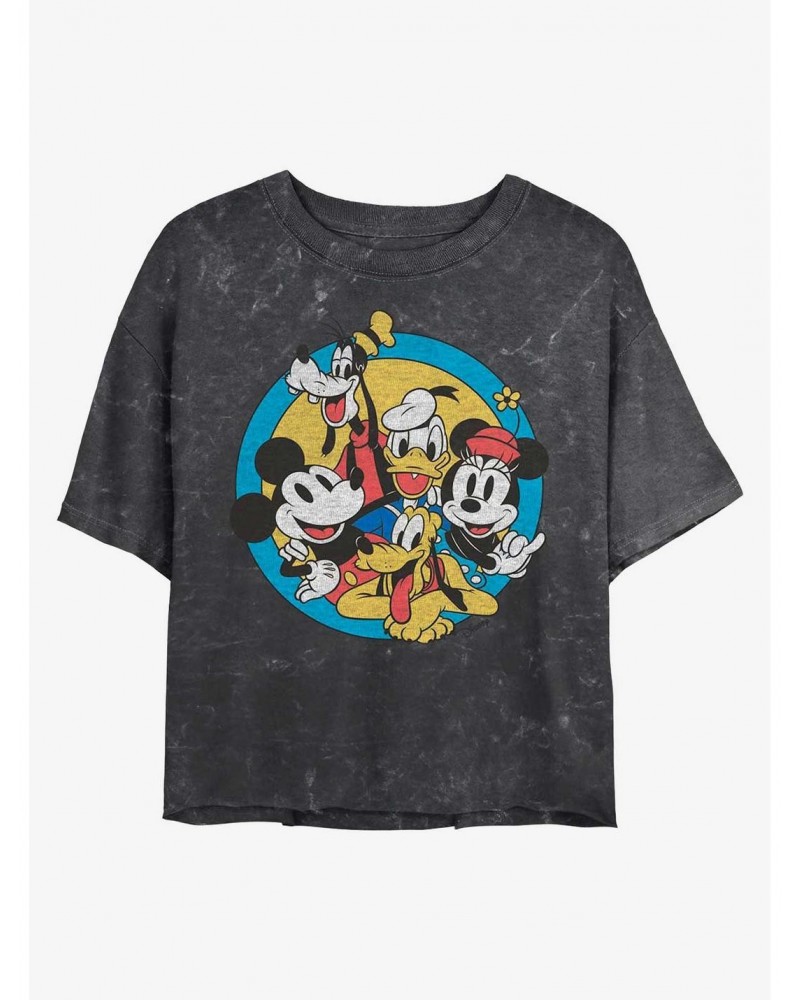 Disney Mickey Mouse Original Buddies Mineral Wash Crop Girls T-Shirt $11.85 T-Shirts