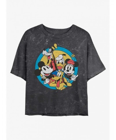 Disney Mickey Mouse Original Buddies Mineral Wash Crop Girls T-Shirt $11.85 T-Shirts