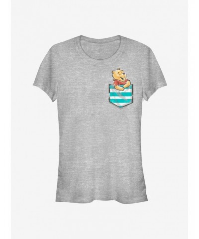 Disney Winnie The Pooh Pooh Faux Pocket Classic Girls T-Shirt $10.21 T-Shirts