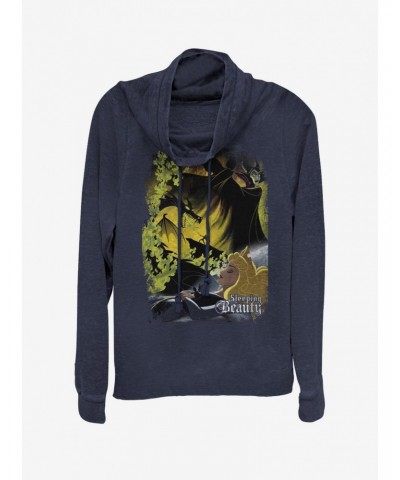 Disney Villains Maleficent Sleeping Poster Cowl Neck Long-Sleeve Girls Top $15.27 Tops