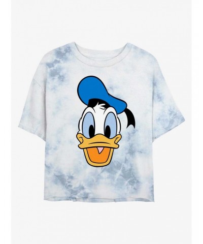 Disney Donald Duck Big Face Tie-Dye Girls Crop T-Shirt $10.12 T-Shirts