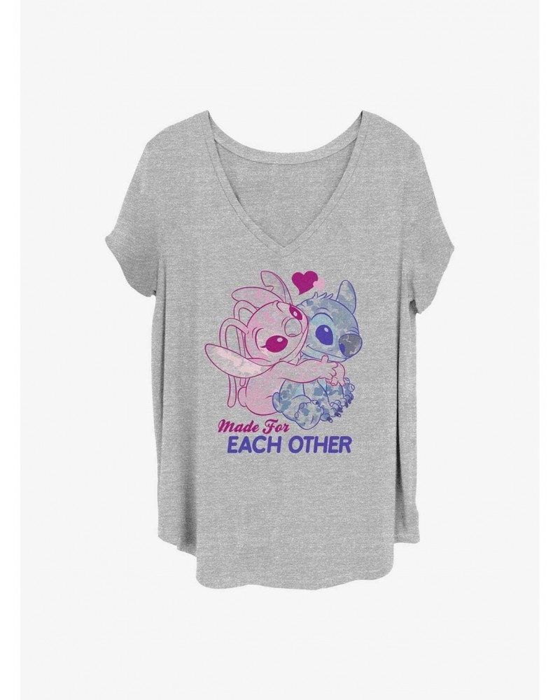 Disney Lilo & Stitch Angel and Stitch Together Girls T-Shirt Plus Size $8.67 T-Shirts