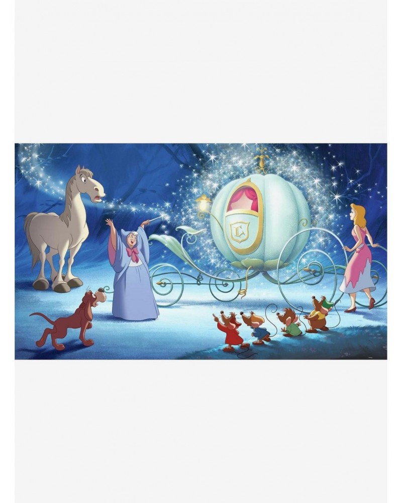 Disney Princess Cinderella Carriage Chair Rail Prepasted Mural $68.42 Murals