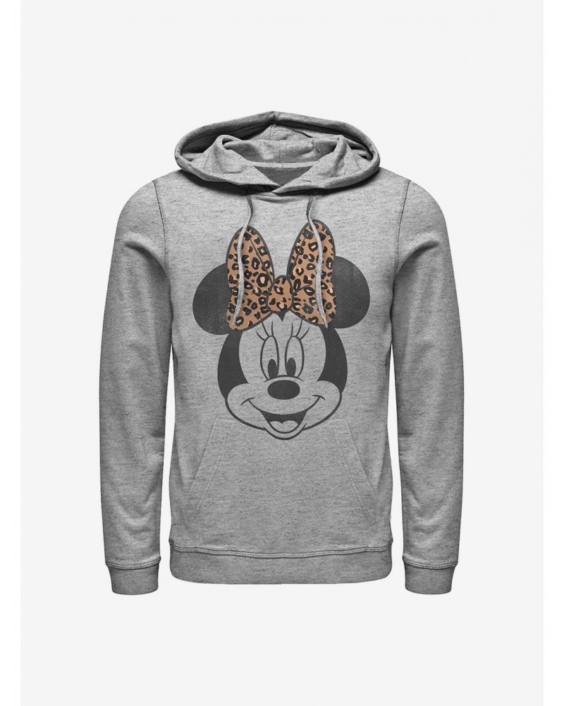 Disney Minnie Mouse Modern Minnie Face Leopard Hoodie $13.92 Hoodies