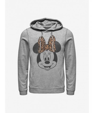 Disney Minnie Mouse Modern Minnie Face Leopard Hoodie $13.92 Hoodies