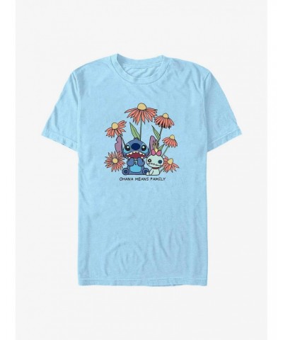 Disney Lilo & Stitch Chibi Floral T-Shirt $11.23 T-Shirts