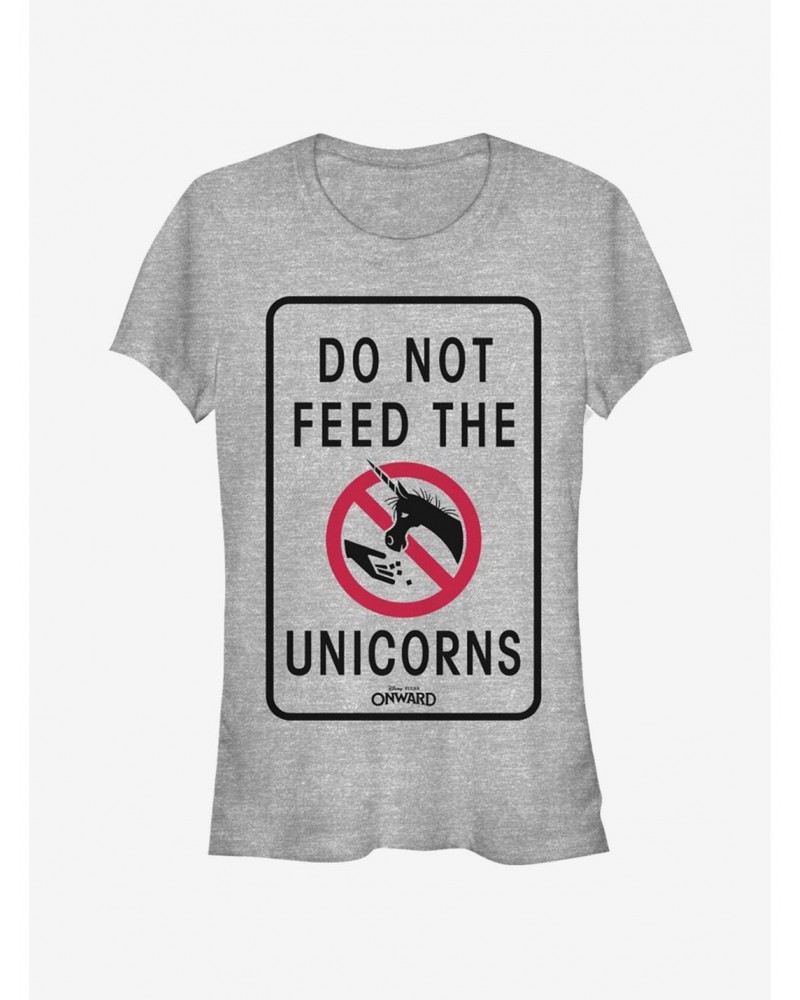 Disney Pixar Onward Don't Feed The Unicorns Girls T-Shirt $8.22 T-Shirts