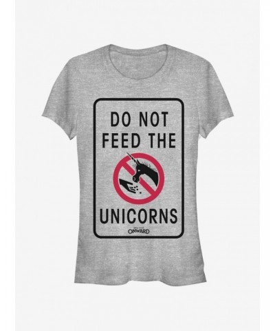 Disney Pixar Onward Don't Feed The Unicorns Girls T-Shirt $8.22 T-Shirts