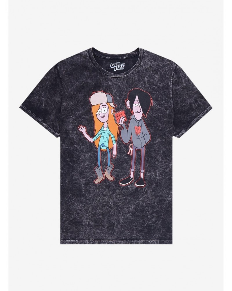 Disney Gravity Falls Wendy & Robbie Wash Boyfriend Fit Girls T-Shirt $4.81 T-Shirts
