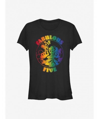Disney Mickey Mouse Fabulous Five Rainbow T-Shirt $9.46 T-Shirts