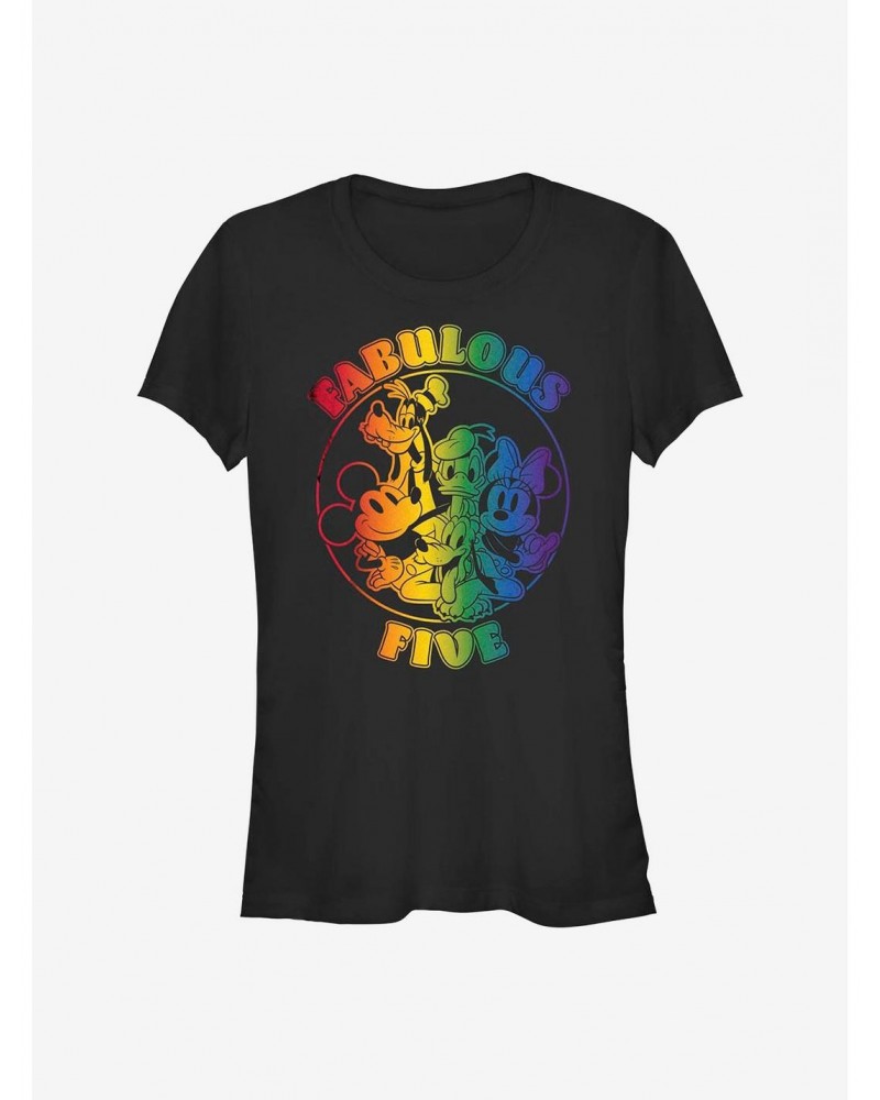 Disney Mickey Mouse Fabulous Five Rainbow T-Shirt $9.46 T-Shirts