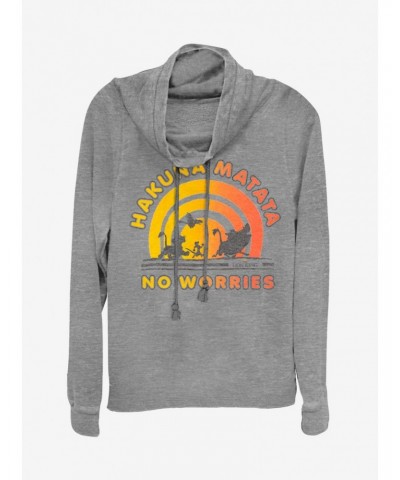 Disney The Lion King No Worries Cowlneck Long-Sleeve Girls Top $18.41 Tops