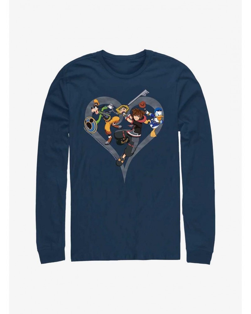 Disney Kingdom Hearts Sora Goofy Donald Long-Sleeve T-Shirt $15.46 T-Shirts