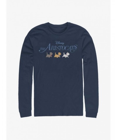 Disney The Aristocats Kitten Walk Logo Long Sleeve T-Shirt $15.79 T-Shirts