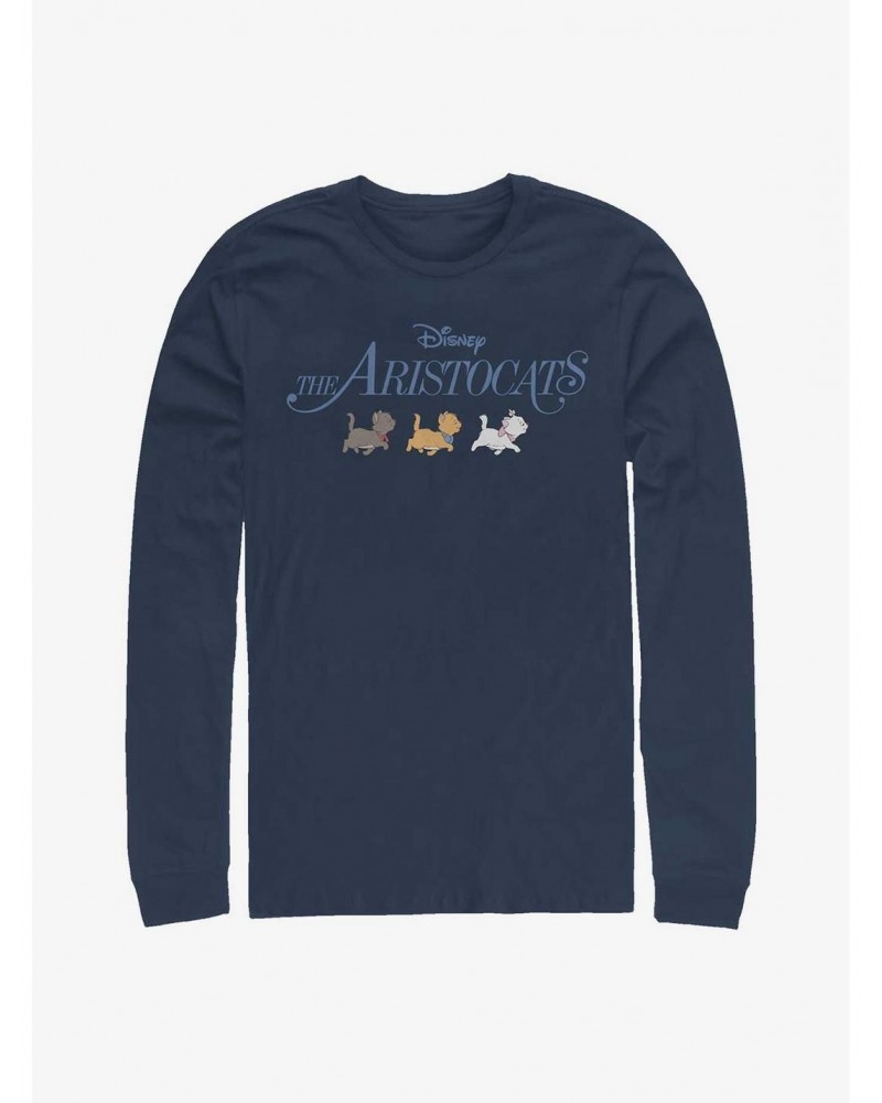 Disney The Aristocats Kitten Walk Logo Long Sleeve T-Shirt $15.79 T-Shirts