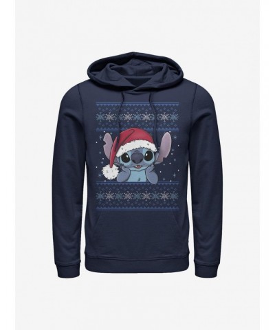 Disney Lilo & Stitch Holiday Stitch Wearing Santa Hat Hoodie $21.10 Hoodies