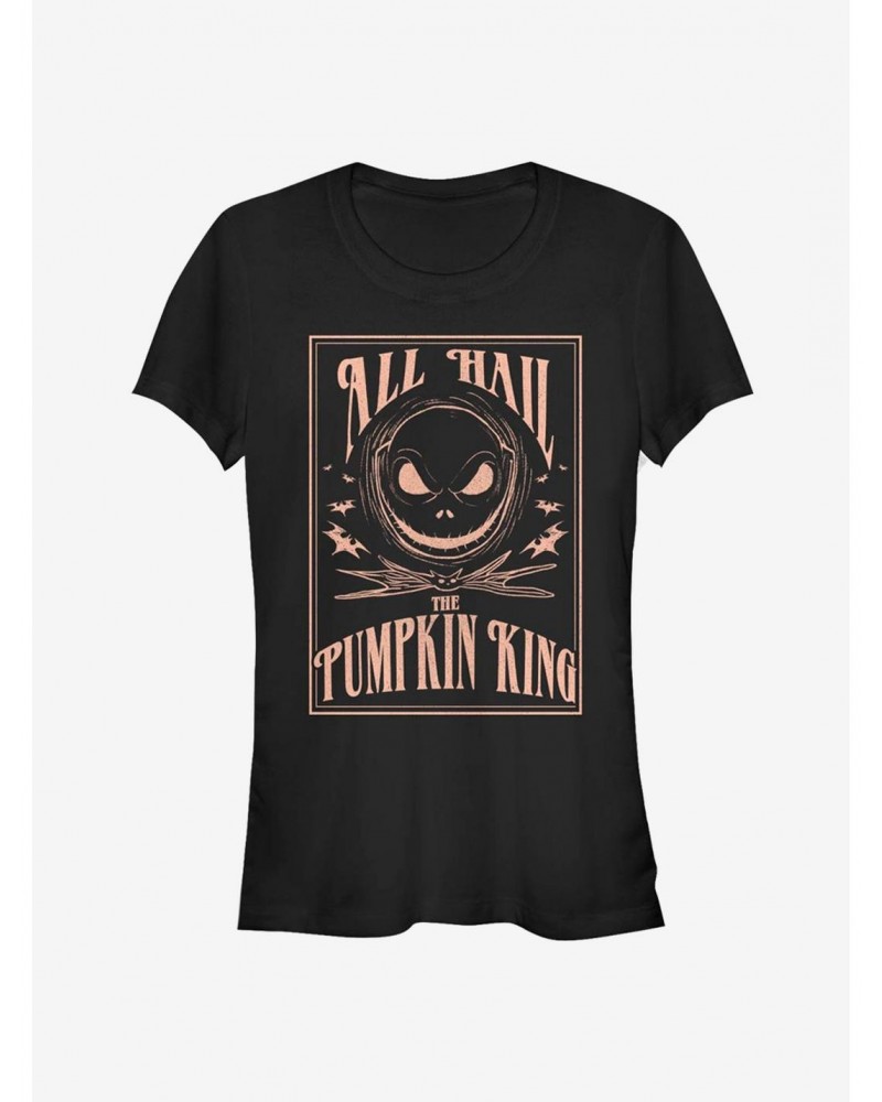 The Nightmare Before Christmas Hail The Pumpkin King Girls T-Shirt $8.47 T-Shirts
