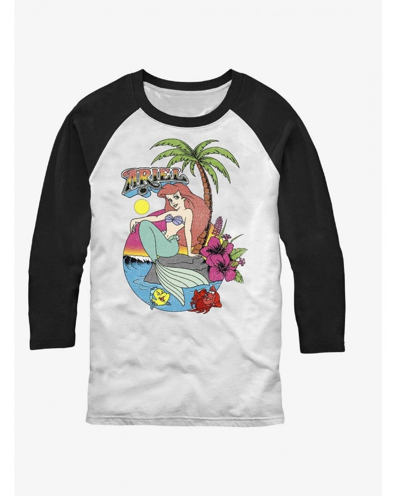 Disney Princesses Ariel Tropical Sunset Raglan T-Shirt $10.98 T-Shirts