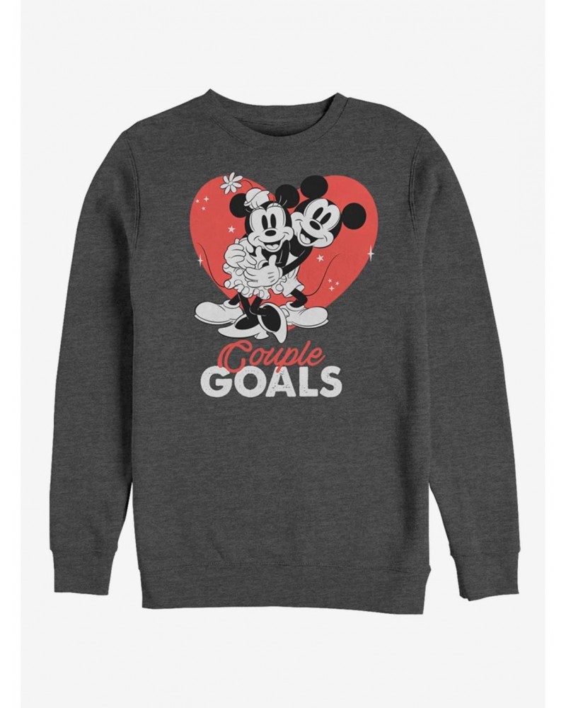 Disney Mickey Mouse Couple Goals Crew Sweatshirt $12.18 Sweatshirts