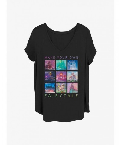 Disney Princesses Fairytale Castles Girls T-Shirt Plus Size $10.69 T-Shirts