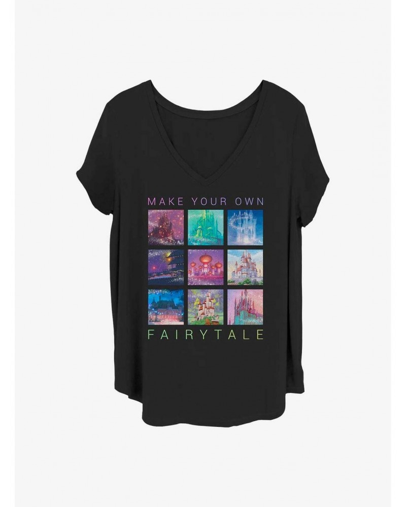 Disney Princesses Fairytale Castles Girls T-Shirt Plus Size $10.69 T-Shirts