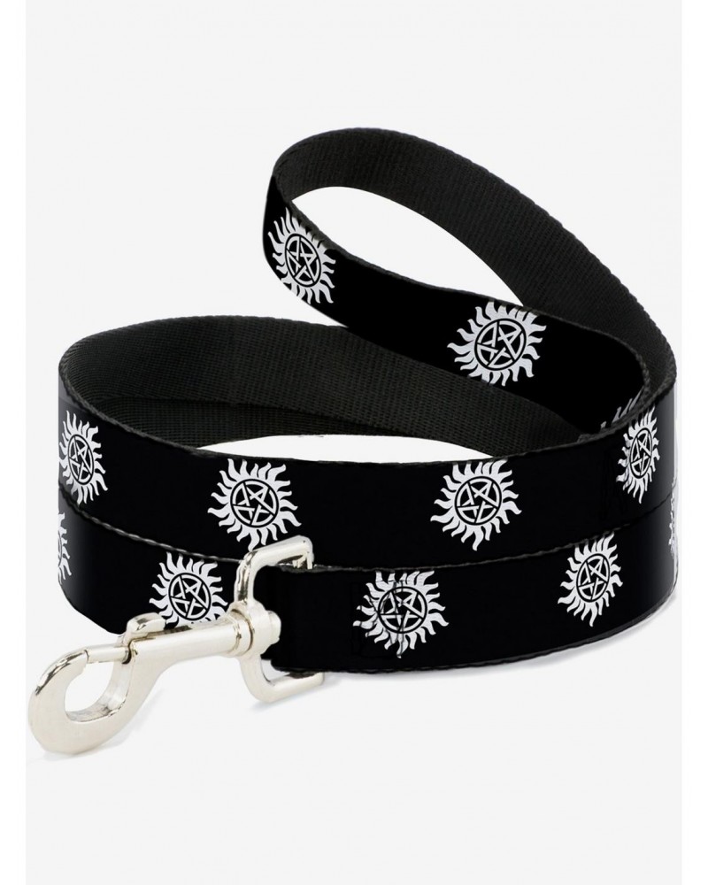 Supernatural Winchester Pentagram Repeat Black White Dog Leash 6 Ft $8.93 Scenes