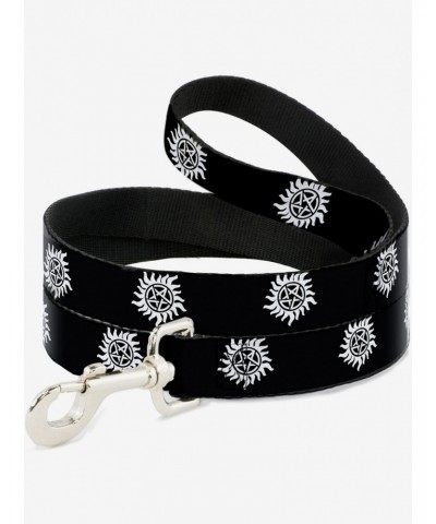 Supernatural Winchester Pentagram Repeat Black White Dog Leash 6 Ft $8.93 Scenes