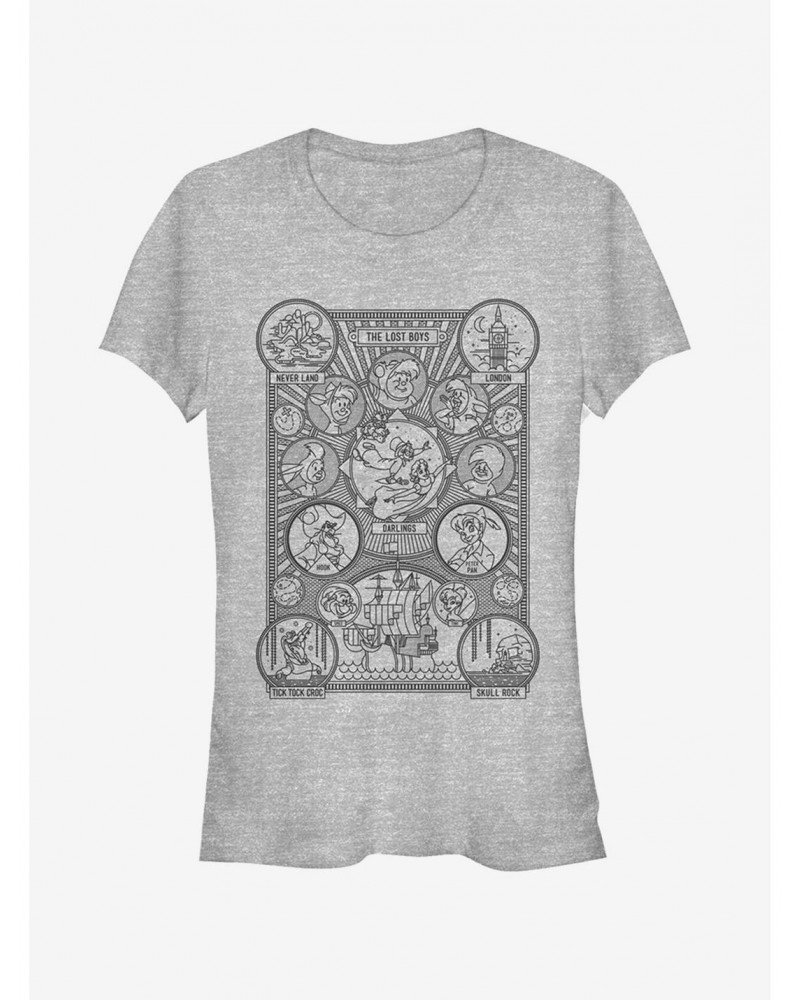 Disney Peter Pan Character Map Girls T-Shirt $12.45 T-Shirts