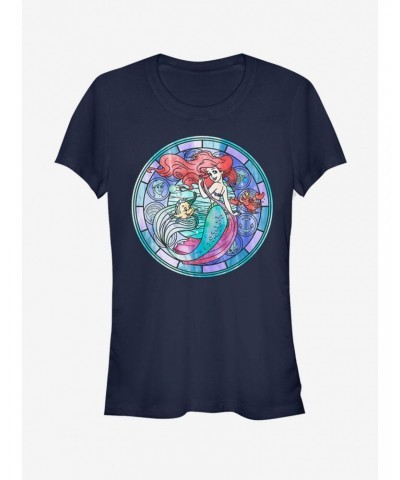 Disney The Little Mermaid Ariel Stained Glass Girls T-Shirt $11.95 T-Shirts
