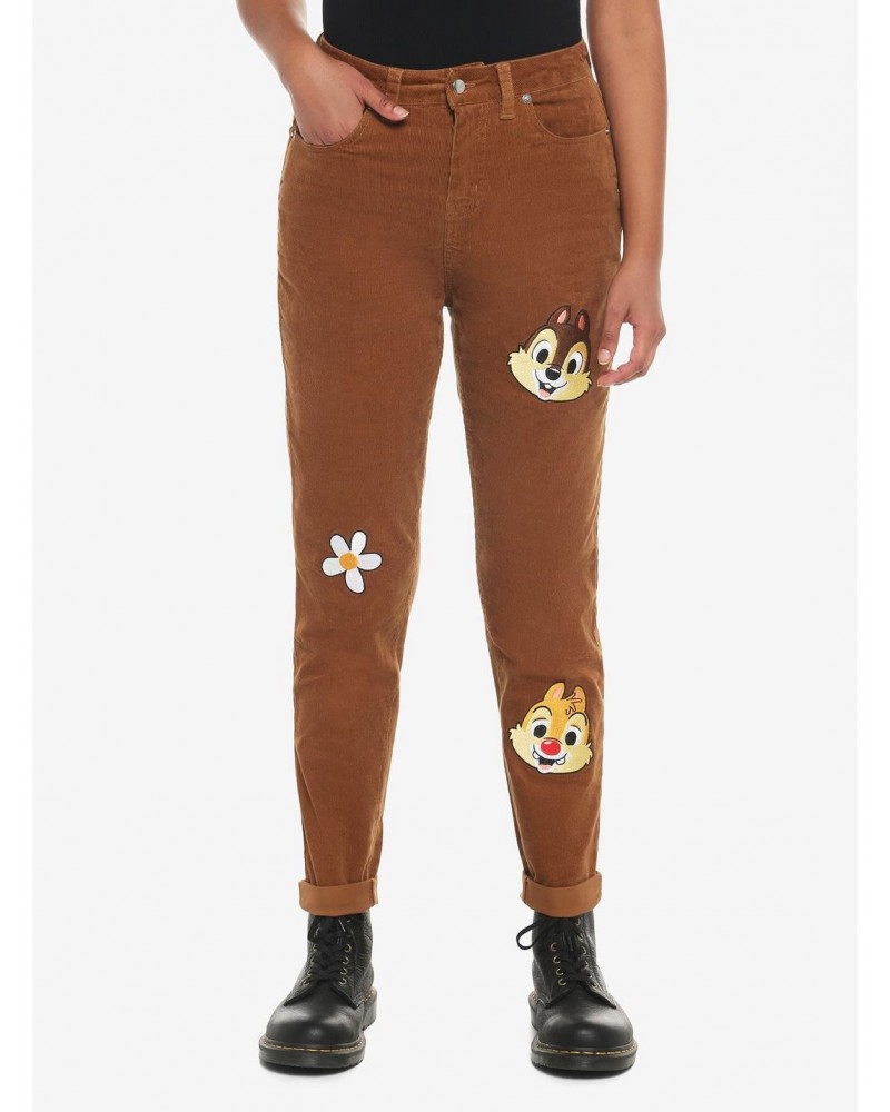 Disney Chip 'N' Dale Embroidered Corduroy Mom Jeans $11.34 Jeans