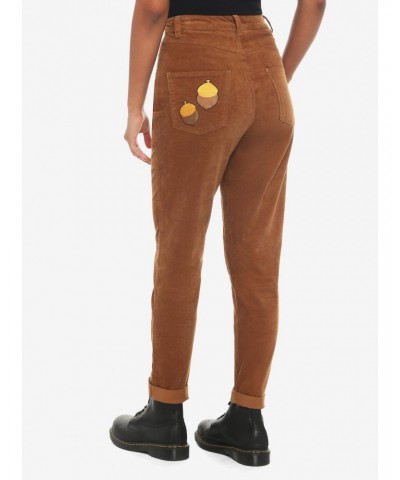 Disney Chip 'N' Dale Embroidered Corduroy Mom Jeans $11.34 Jeans