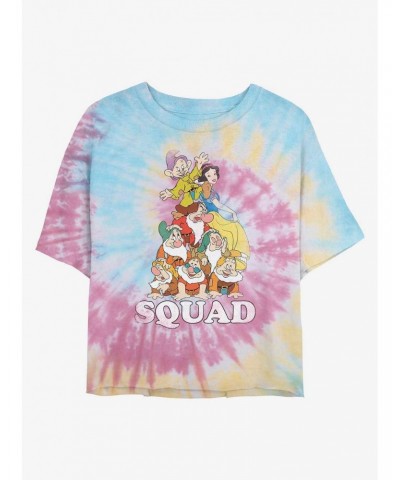 Disney Snow White and the Seven Dwarfs Squad Dwarfs Tie Dye Crop Girls T-Shirt $13.18 T-Shirts