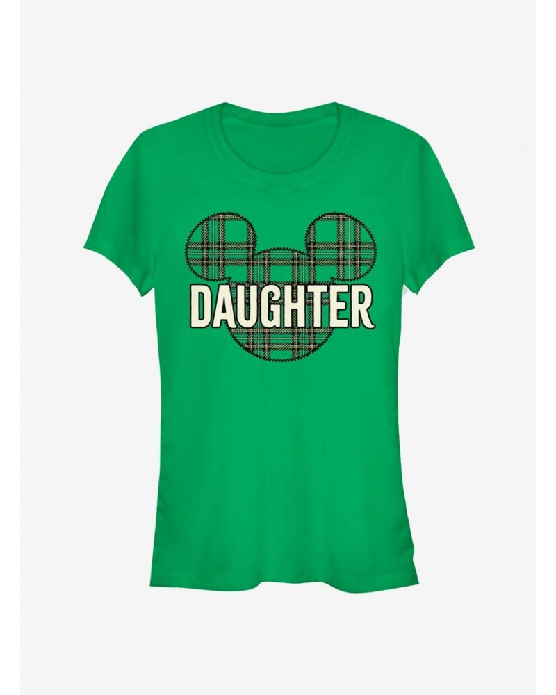 Disney Mickey Mouse Plaid Head Daughter Classic Girls T-Shirt $11.70 T-Shirts