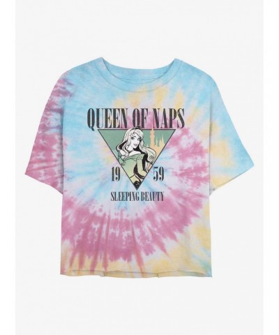 Disney Sleeping Beauty Queen of Naps Tie Dye Crop Girls T-Shirt $12.11 T-Shirts