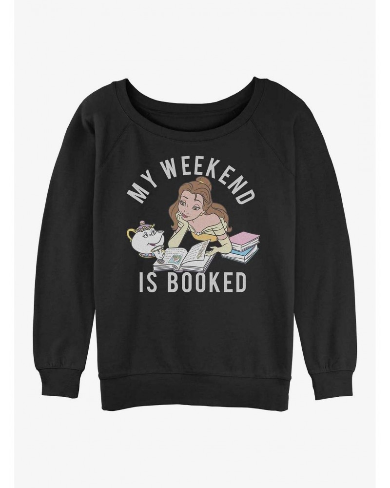 Disney Beauty and the Beast Booked Weekend Girls Slouchy Sweatshirt $12.92 Sweatshirts