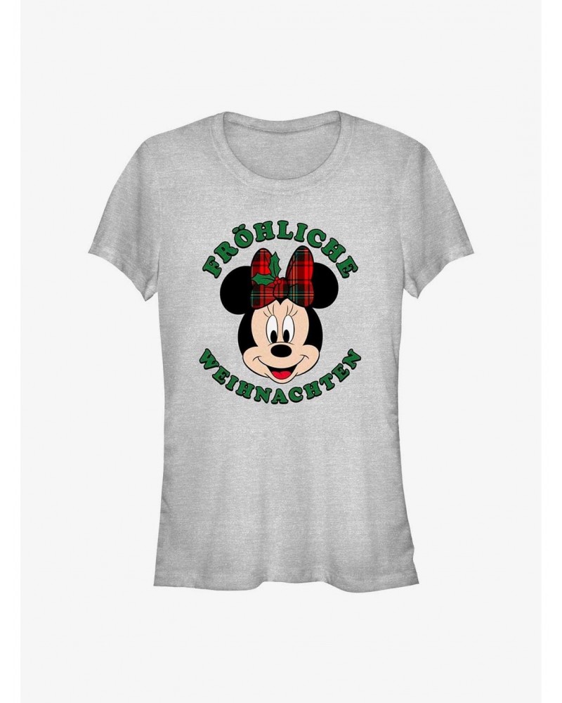 Disney Minnie Mouse Frohliche Weihnachten Merry Christmas in German Girls T-Shirt $10.21 T-Shirts