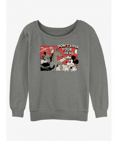 Disney Mickey Mouse Headless Horseman Girls Slouchy Sweatshirt $16.61 Sweatshirts