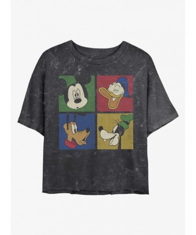 Disney Mickey Mouse Block Party Mineral Wash Crop Girls T-Shirt $14.45 T-Shirts