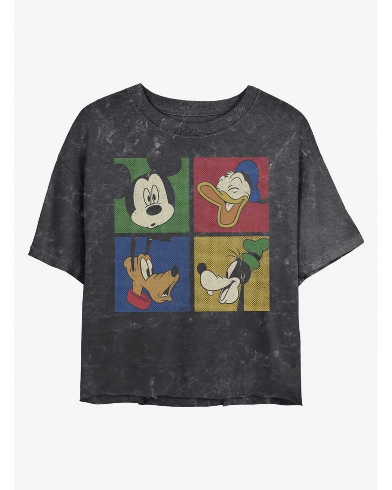 Disney Mickey Mouse Block Party Mineral Wash Crop Girls T-Shirt $14.45 T-Shirts