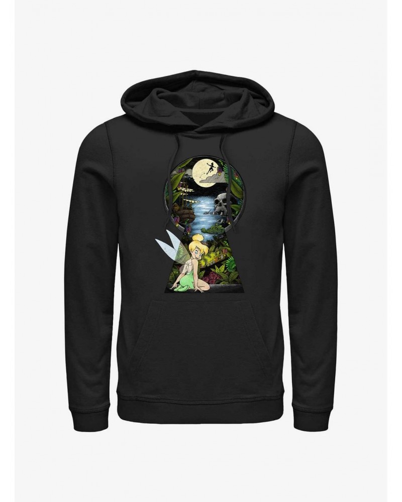 Disney Tinker Bell Keyhole To Neverland Hoodie $22.00 Hoodies