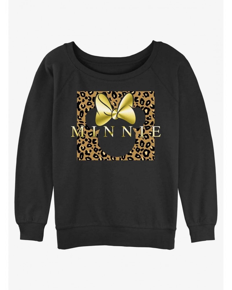 Disney Minnie Mouse Leopard Minnie Girls Slouchy Sweatshirt $15.50 Sweatshirts