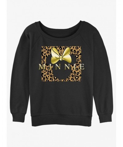 Disney Minnie Mouse Leopard Minnie Girls Slouchy Sweatshirt $15.50 Sweatshirts