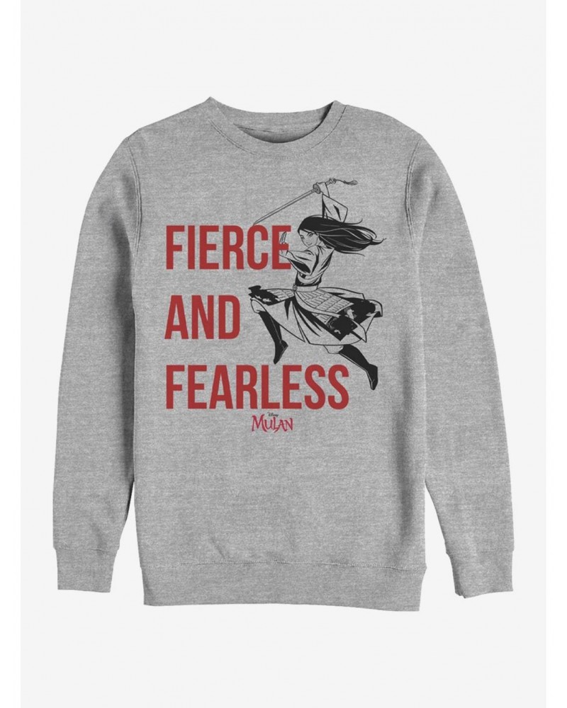 Disney Mulan Fierce And Fearless Crew Sweatshirt $12.18 Sweatshirts