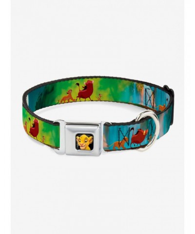 Disney The Lion King Simba Pumba Timon Growing Up Seatbelt Buckle Dog Collar $11.95 Pet Collars