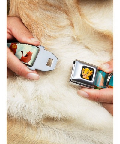 Disney The Lion King Simba Pumba Timon Growing Up Seatbelt Buckle Dog Collar $11.95 Pet Collars