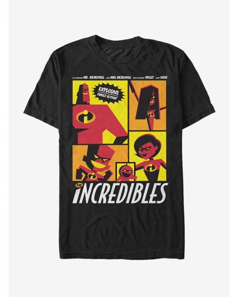 Disney Pixar The Incredibles Starring Explosive Family Action T-Shirt $8.37 T-Shirts