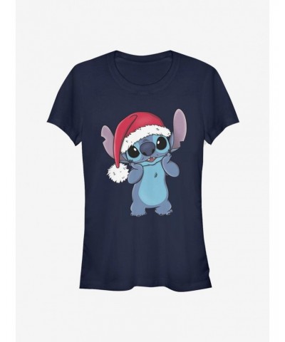 Disney Lilo & Stitch Christmas Cute Santa Stitch Girls T-Shirt $7.47 T-Shirts