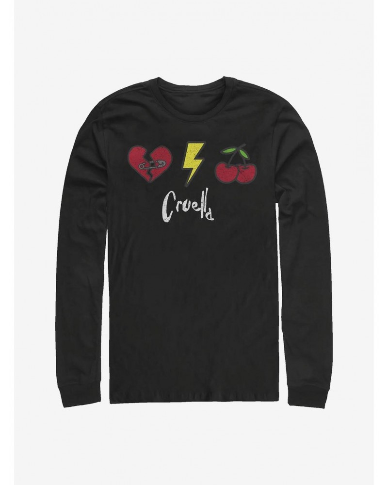 Disney Cruella Icons Long-Sleeve T-Shirt $13.16 T-Shirts