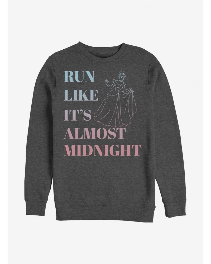 Disney Cinderella Run Like It's Almost Midnight Crew Sweatshirt $16.61 Sweatshirts