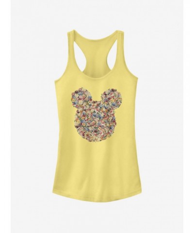 Disney Mickey Mouse Floral Mickey Head Girls Tank $9.71 Tanks